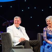 Tom and Marcia Haas on stage